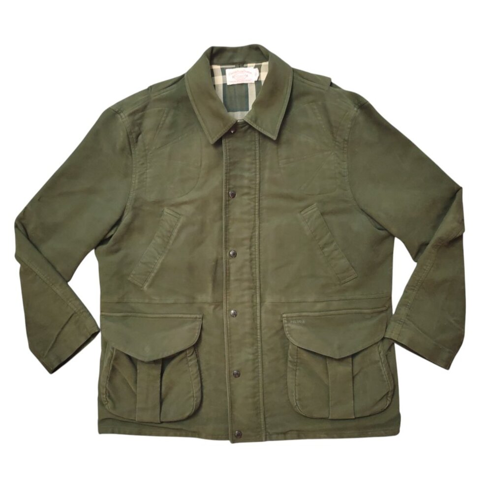 C C Filson Green Large Field Flannel Lined *Damag… - image 1